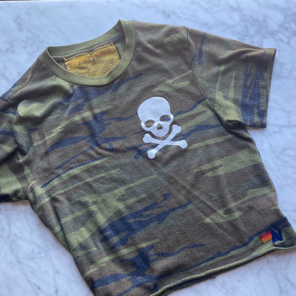 SoulCycle Aviator Nation Camo women tee - size Small